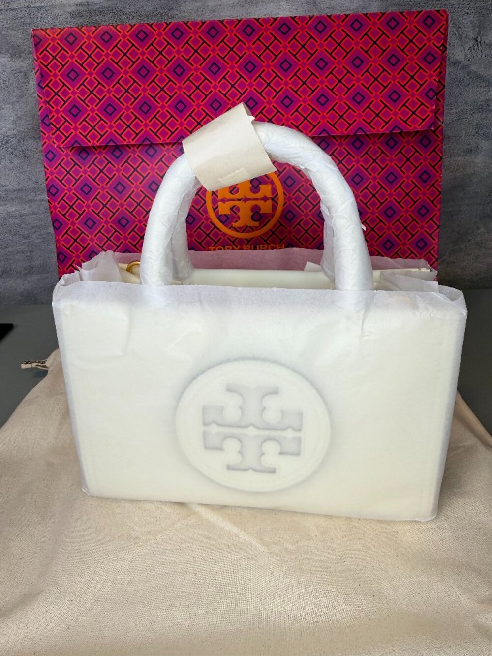 NWT Tory Burch SMALL ELLA BIO TOTE - Warm White 2-WAY
